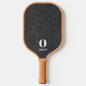 Raquette De Pickleball Nom Monogramme || Impression de denim vert de prin (Verso)