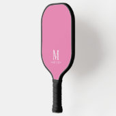 Raquette De Pickleball Nom Monogramme moderne rose (Gauche)