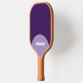 Raquette De Pickleball Nom monogramme moderne violet et blanc (Gauche)