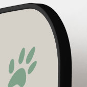 Raquette De Pickleball Nom monogrammé Paws Chien Chat (Détail gauche)