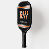 Raquette De Pickleball Nom monographique personnalisé Initiales Orange ré (Gauche)