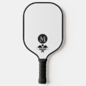 Raquette De Pickleball Nom monographique unique Noir blanc (Verso)