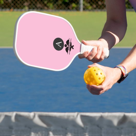 Raquette De Pickleball Nom monographique unique rose blanc (Insitu)