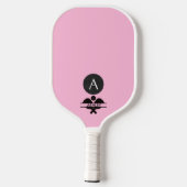 Raquette De Pickleball Nom monographique unique rose blanc (Verso)
