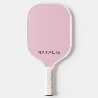 Raquette De Pickleball Nom personnalisé à carreaux rose gingham