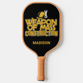 Raquette De Pickleball Nom personnalisé amusant Travailleur de constructi (Verso)