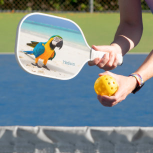 Raquette De Pickleball Nom personnalisé Beach Parrot