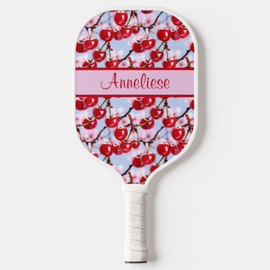 Raquette De Pickleball Nom personnalisé Cerisier Fleur rose (Recto)