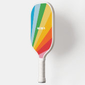 Raquette De Pickleball Nom personnalisé Couleurs arc-en-ciel (Gauche)