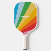 Raquette De Pickleball Nom personnalisé Couleurs arc-en-ciel (Verso)