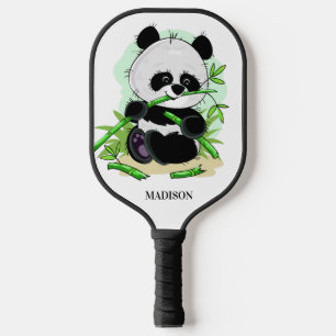 Raquette De Pickleball Nom personnalisé Cute Panda