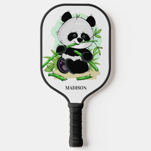 Raquette De Pickleball Nom personnalisé Cute Panda (Recto)