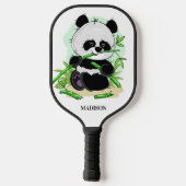 Raquette De Pickleball Nom personnalisé Cute Panda (Verso)