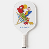 Raquette De Pickleball Nom personnalisé de plage Macaw (Verso)