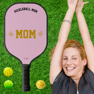 Raquette De Pickleball Nom personnalisé Design élégant sport rose