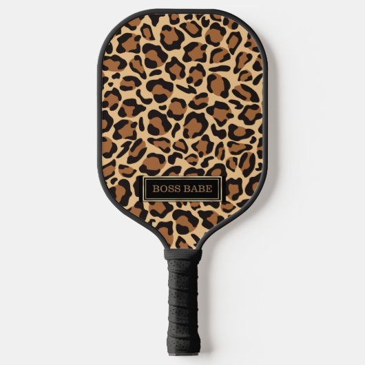 Raquette De Pickleball Nom personnalisé du Motif Leopard Seamless (Recto)