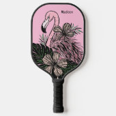 Raquette De Pickleball Nom personnalisé et couleur Flamant rose rose (Recto)