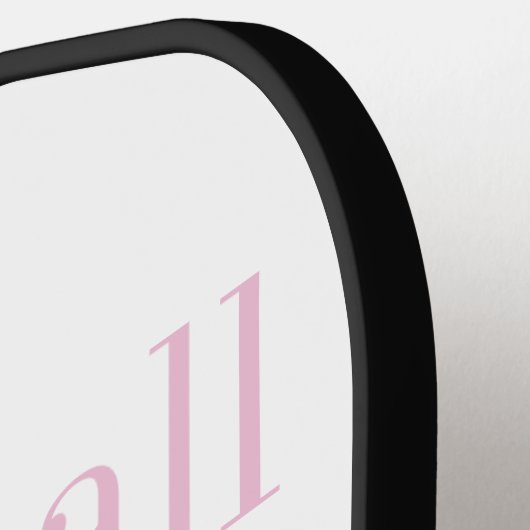 Raquette De Pickleball Nom personnalisé Femmes rose minimal (Détail gauche)