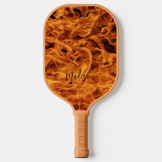Raquette De Pickleball Nom personnalisé Flames incendie (Recto)