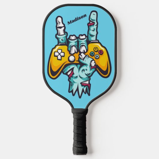 Raquette De Pickleball Nom personnalisé Gamer Zombie (Recto)