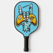 Raquette De Pickleball Nom personnalisé Gamer Zombie (Verso)