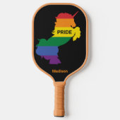 Raquette De Pickleball Nom personnalisé Gay Unicorn (Verso)