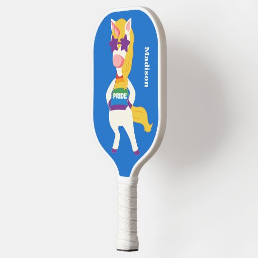 Raquette De Pickleball Nom personnalisé Gay Unicorn (Gauche)