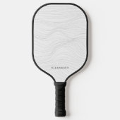 Raquette De Pickleball Nom personnalisé minimal moderne Lignes blanches n (Recto)