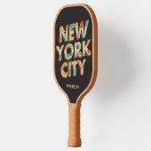 Raquette De Pickleball Nom personnalisé NYC Typographie (Gauche)