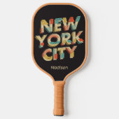 Raquette De Pickleball Nom personnalisé NYC Typographie (Verso)