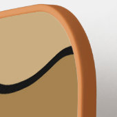 Raquette De Pickleball Nom personnalisé Orange Tan noir Design (Détail gauche)