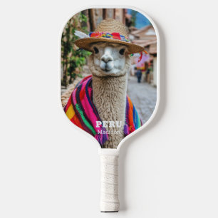 Raquette De Pickleball Nom personnalisé Pérou Llama