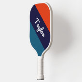 Raquette De Pickleball Nom personnalisé Pickleball Paddle Rétro rayé (Gauche)