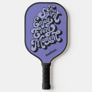 Raquette De Pickleball Nom personnalisé Rétro "Esprit libre"