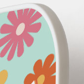 Raquette De Pickleball Nom personnalisé Retro Flower Power (Détail gauche)