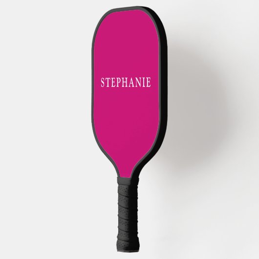 Raquette De Pickleball Nom personnalisé rose chaud (Gauche)