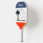 Raquette De Pickleball Nom personnalisé Rouge Blanc Marine Bleu (Gauche)