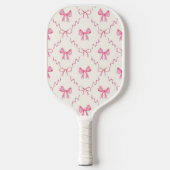 Raquette De Pickleball Nom personnalisé Ruban Coquette Rose (Recto)