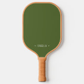Raquette De Pickleball Nom personnalisé Simple Muet Vert (Recto)