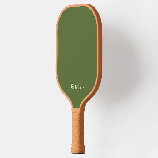 Raquette De Pickleball Nom personnalisé Simple Muet Vert (Gauche)