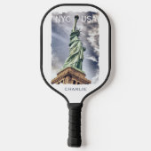 Raquette De Pickleball Nom personnalisé Statue de la Liberté (Verso)
