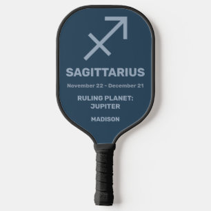 Raquette De Pickleball Nom personnalisé / Texte Symbole zodiaque Sagittar