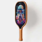 Raquette De Pickleball Nom personnalisé Tropical Vacances Chien (Gauche)