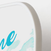 Raquette De Pickleball Nom personnalisé Vagues sur la plage (Détail gauche)