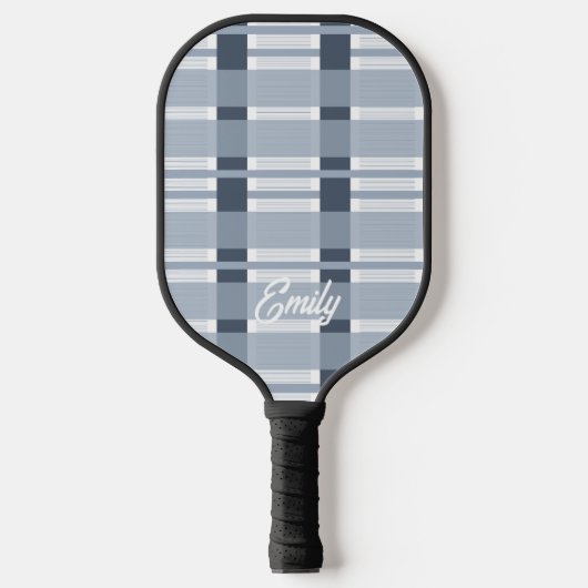 Raquette De Pickleball Nom Plaid bleu moderne Pickleball Paddle (Recto)