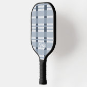 Raquette De Pickleball Nom Plaid bleu moderne Pickleball Paddle (Gauche)