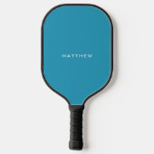 Raquette De Pickleball Nom simple du monogramme bleu (Verso)