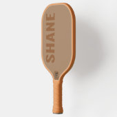 Raquette De Pickleball Nom simple monogrammé classique TAN | (Gauche)