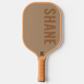 Raquette De Pickleball Nom simple monogrammé classique TAN | (Verso)