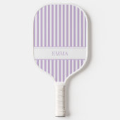Raquette De Pickleball Nom simple prépa cool rayé violet moderne (Recto)